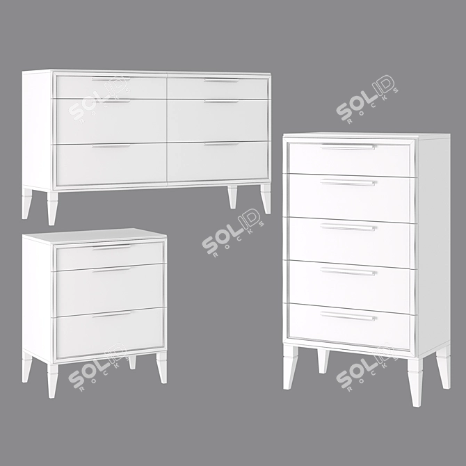 Charlie Three-Drawer Set 3D model image 7