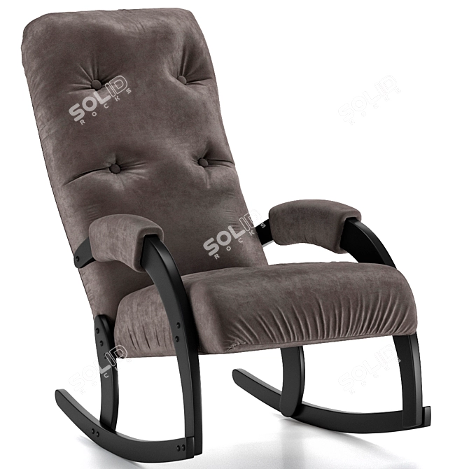 Prague Rocking Chair Velvet Graphite 3D model image 1