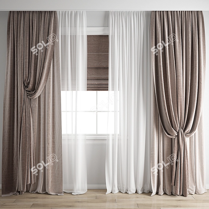 Polygonal Curtain Model Archive 3D model image 1