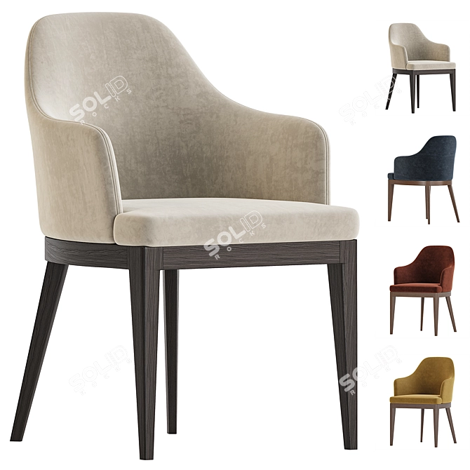 MARCO Upholstered Wooden Chair 3D model image 1