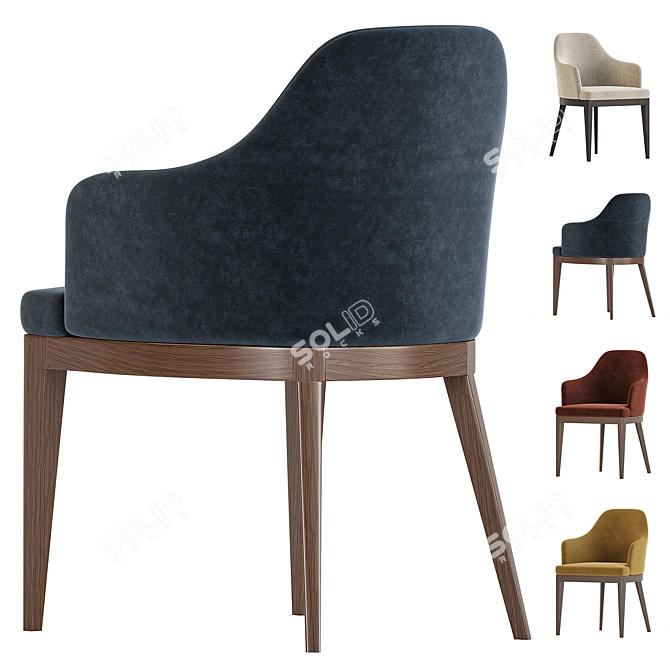 MARCO Upholstered Wooden Chair 3D model image 4