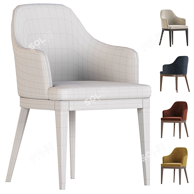 MARCO Upholstered Wooden Chair 3D model image 6