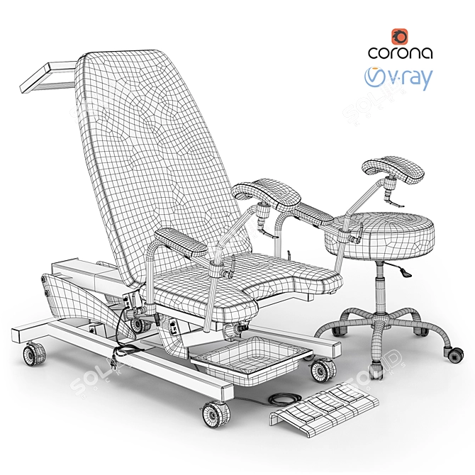 Zerts Gynecological Chair - высокое качество 3D model image 12