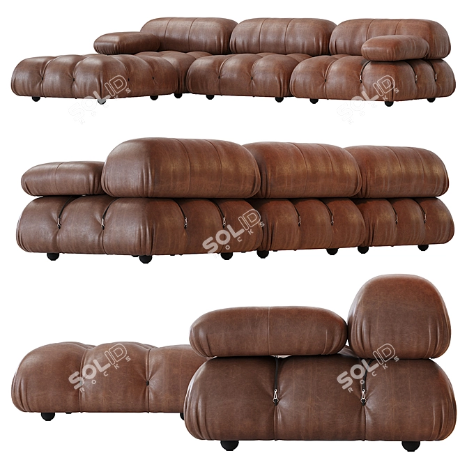 Modern Italian B&B Sofa Design 3D model image 3