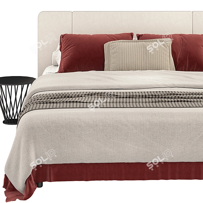 Modern West Elm Newport Bed 3D model image 2