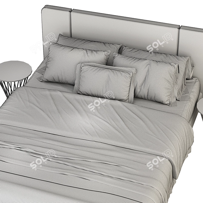 Modern West Elm Newport Bed 3D model image 4