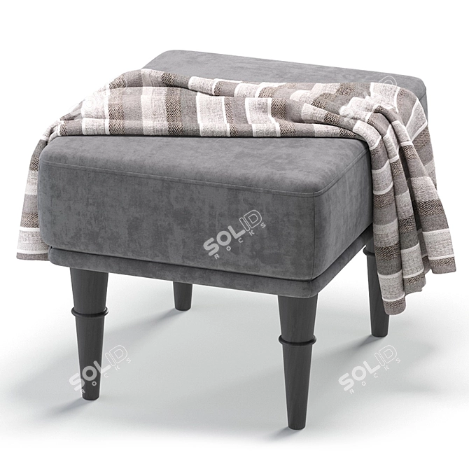 Shento Velvet Pouffe Ottoman Set 3D model image 2