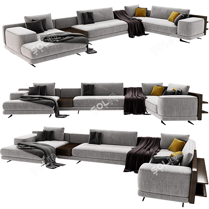 Contemporary Poliform Mondrian Sofa 3D model image 1