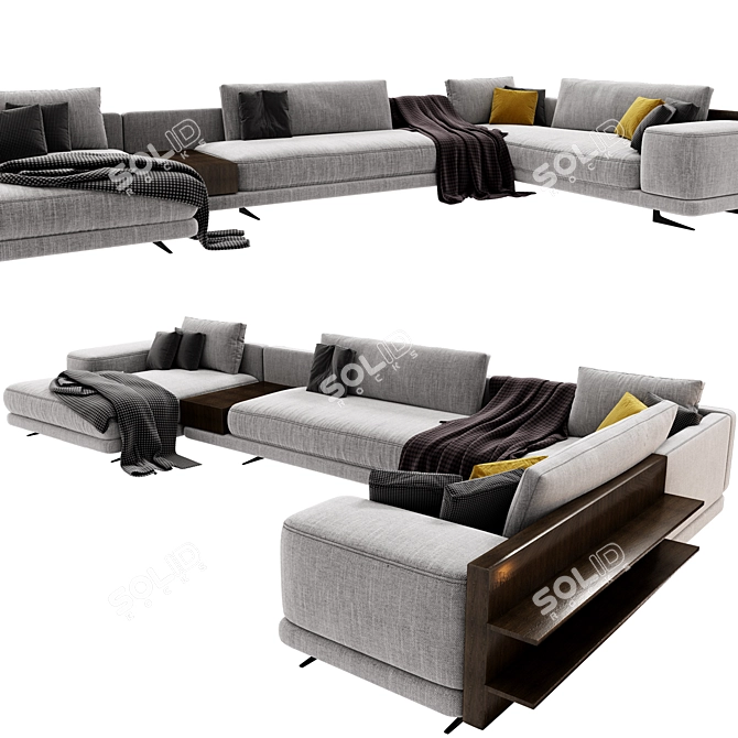 Contemporary Poliform Mondrian Sofa 3D model image 2