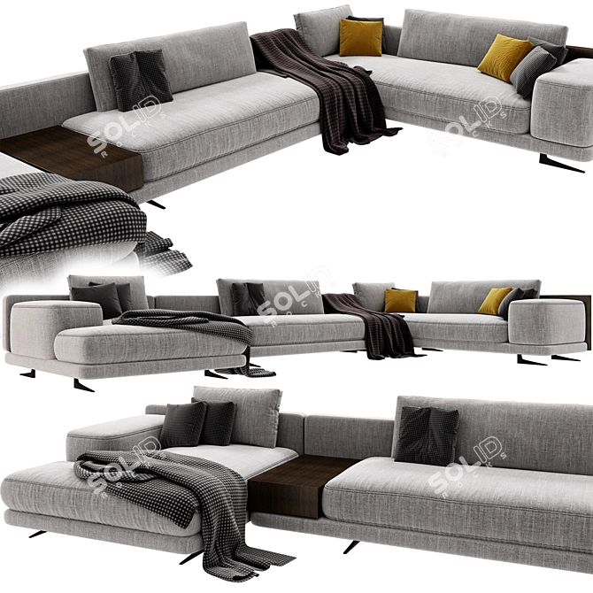 Contemporary Poliform Mondrian Sofa 3D model image 3