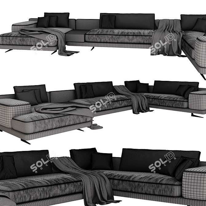 Contemporary Poliform Mondrian Sofa 3D model image 4