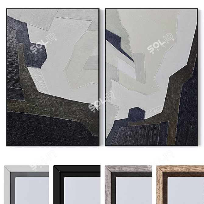 Wall Paintings Set 3D Model 3D model image 1