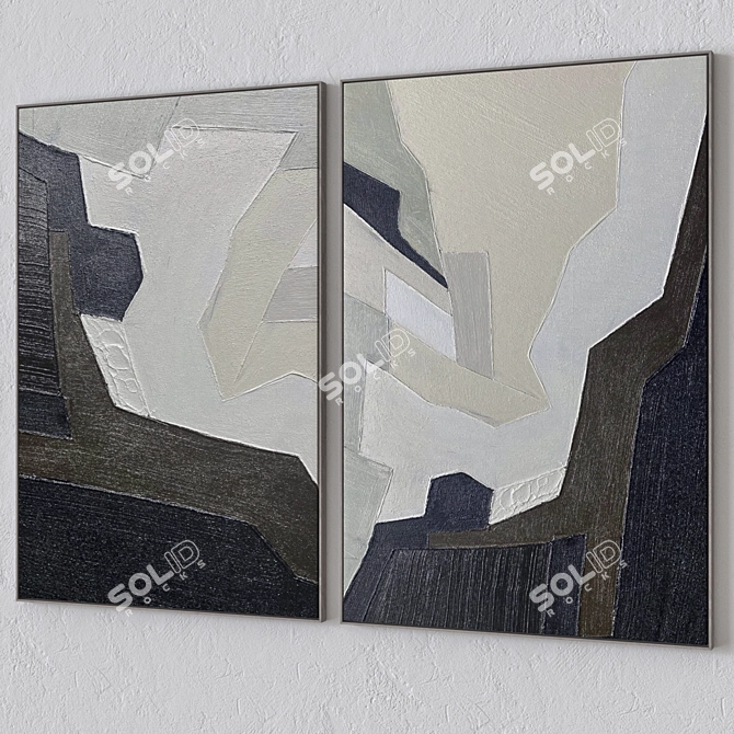 Wall Paintings Set 3D Model 3D model image 2