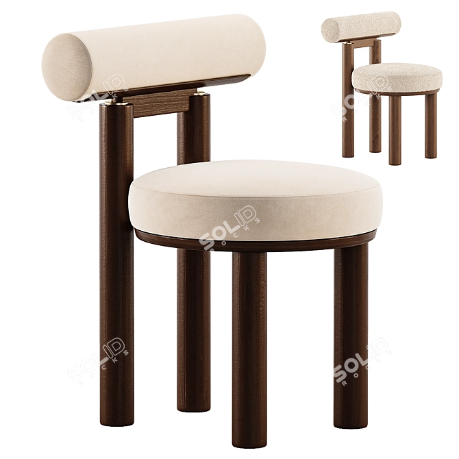 Modern Upholstered Dining Chair 3D model image 1