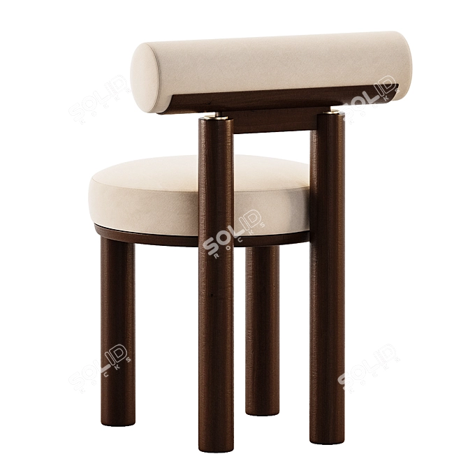 Modern Upholstered Dining Chair 3D model image 3