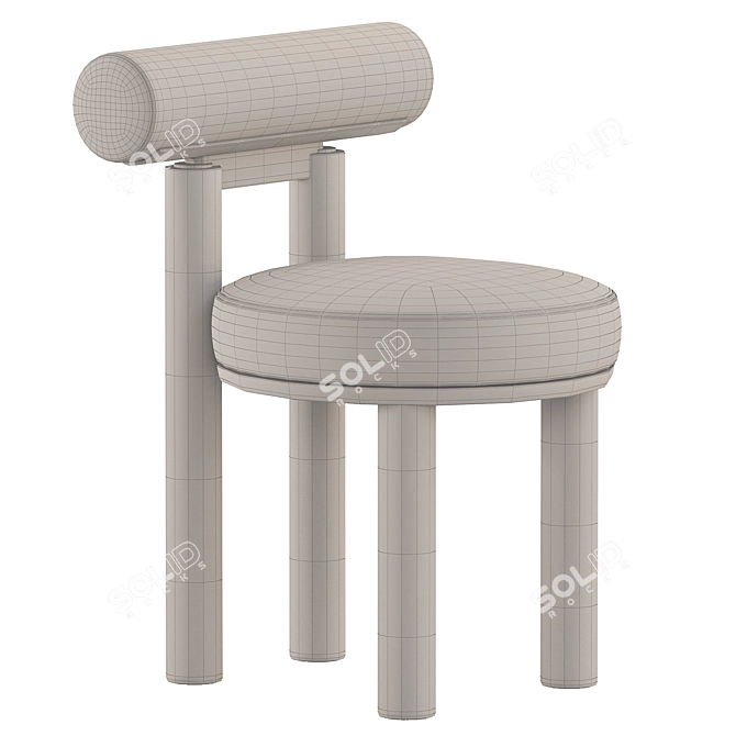 Modern Upholstered Dining Chair 3D model image 5