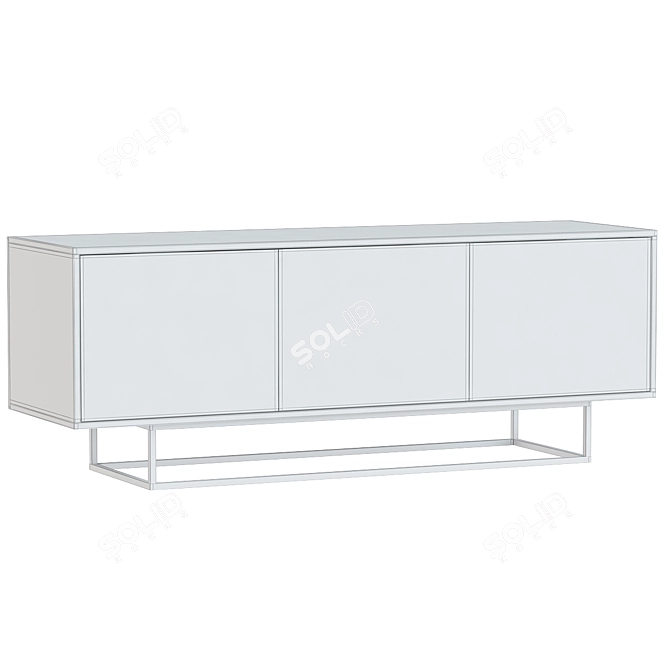 Vintage Walnut Black Sideboard 3D model image 2