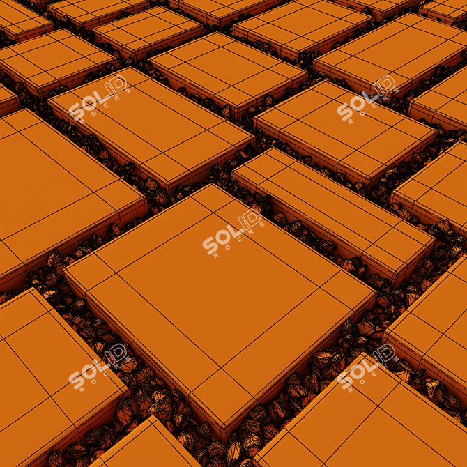 Pebble Paving Tiles 3D Model 3D model image 7