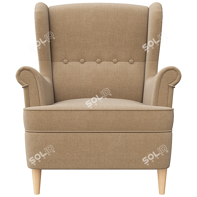 Strandmon Ikea Beige Armchair 3D model image 2