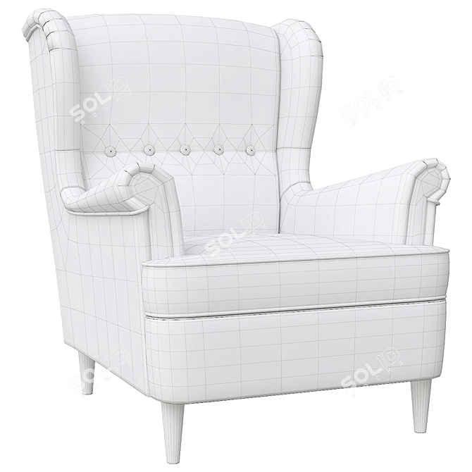 Strandmon Ikea Beige Armchair 3D model image 3