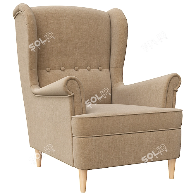 Strandmon Ikea Beige Armchair 3D model image 4
