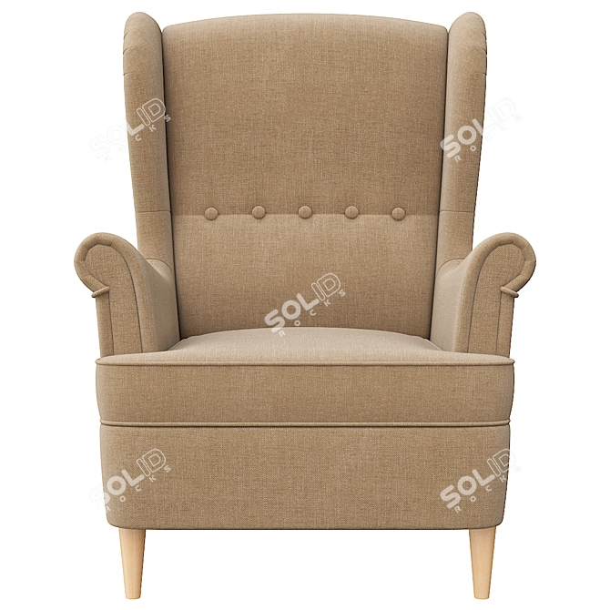 Strandmon Ikea Beige Armchair 3D model image 5