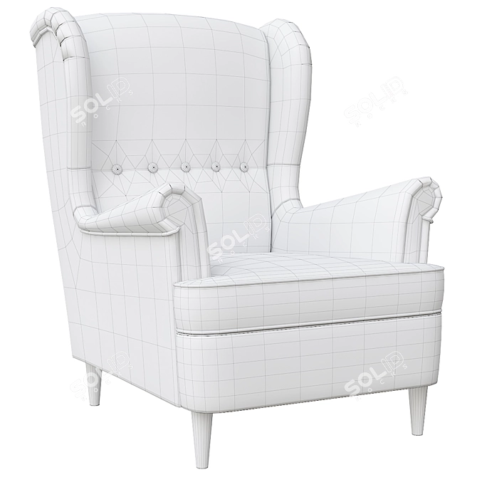 Strandmon Ikea Beige Armchair 3D model image 6