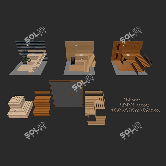 Modular Sauna Set Kit 3D model image 2