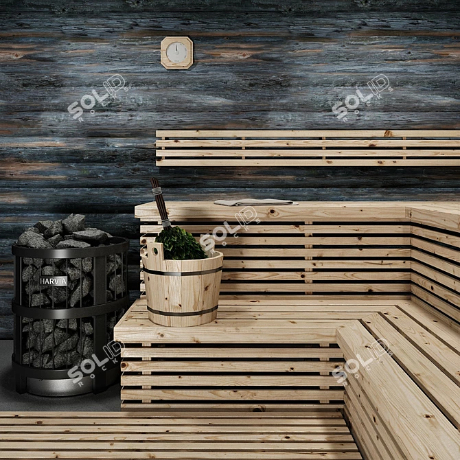 Modular Sauna Set Kit 3D model image 3