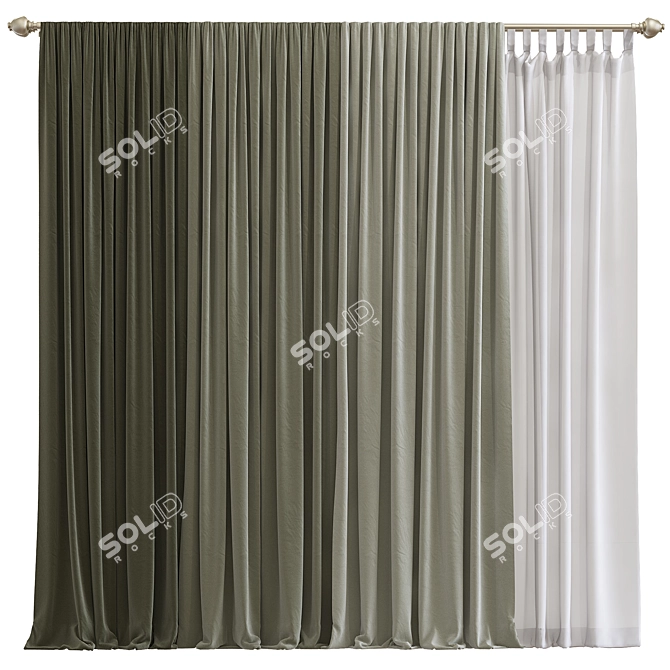 Refined Curtain No.184 3D model image 1