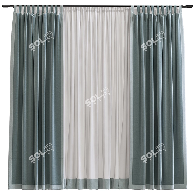 Folded and Reconstructed Curtain 3D model image 1