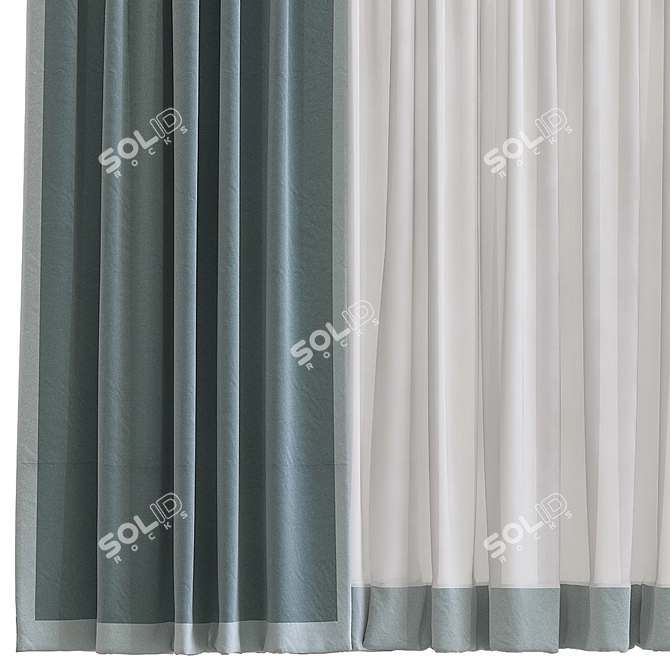 Folded and Reconstructed Curtain 3D model image 2