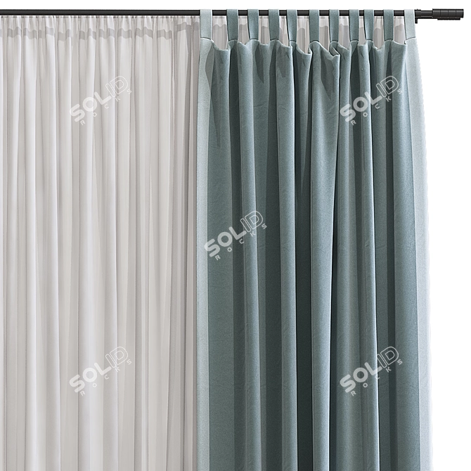 Folded and Reconstructed Curtain 3D model image 3