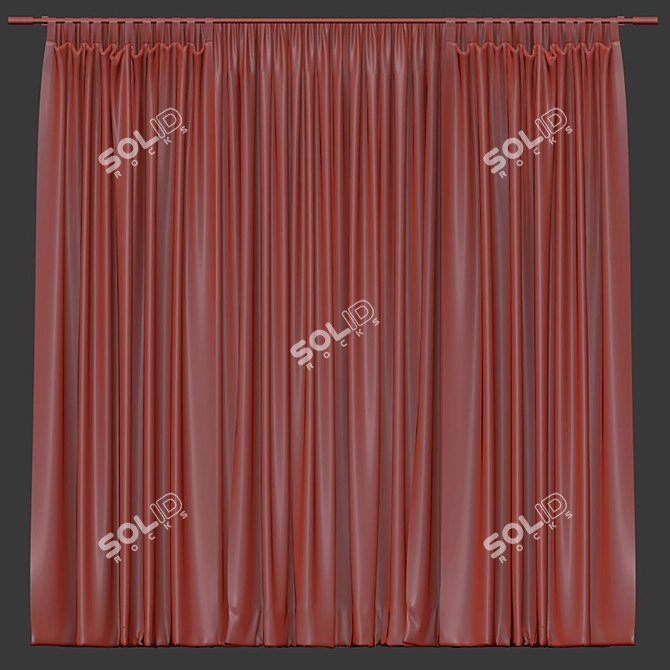 Folded and Reconstructed Curtain 3D model image 4