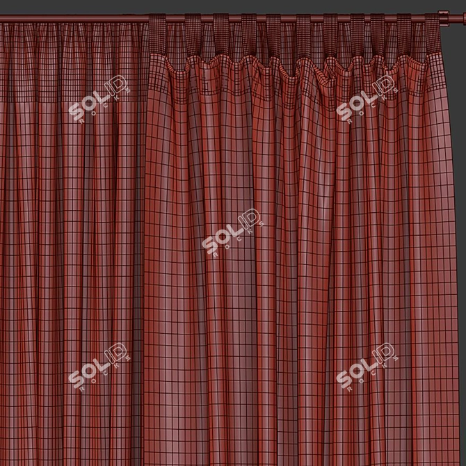 Folded and Reconstructed Curtain 3D model image 5