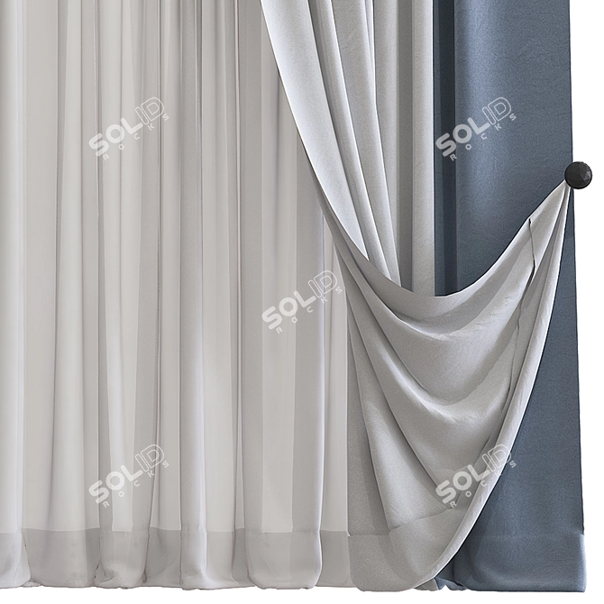 Tactile Timeworn Curtain Panel 3D model image 2