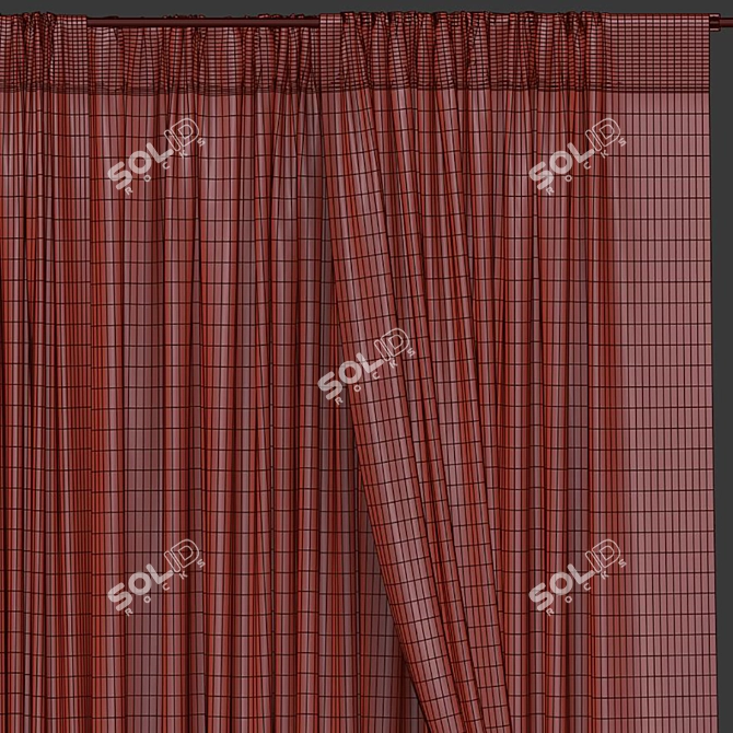 Tactile Timeworn Curtain Panel 3D model image 5