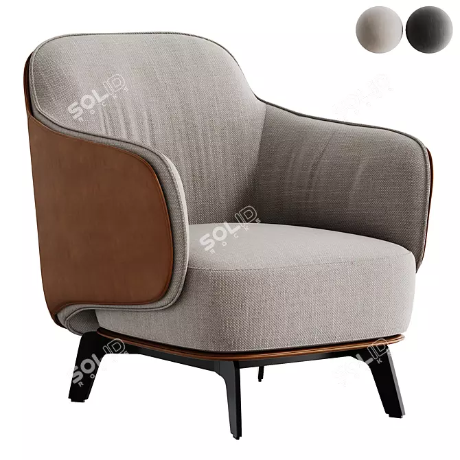 Modern Kaori Armchair Set Design 3D model image 3