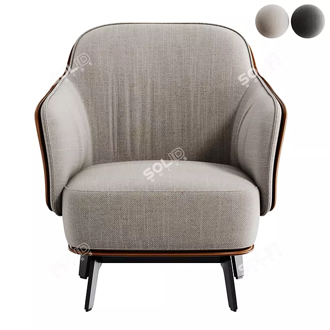 Modern Kaori Armchair Set Design 3D model image 4