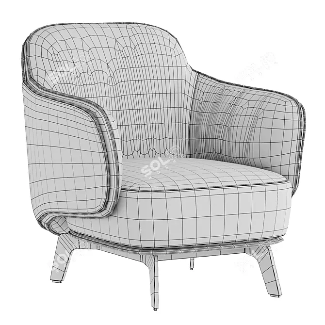 Modern Kaori Armchair Set Design 3D model image 6