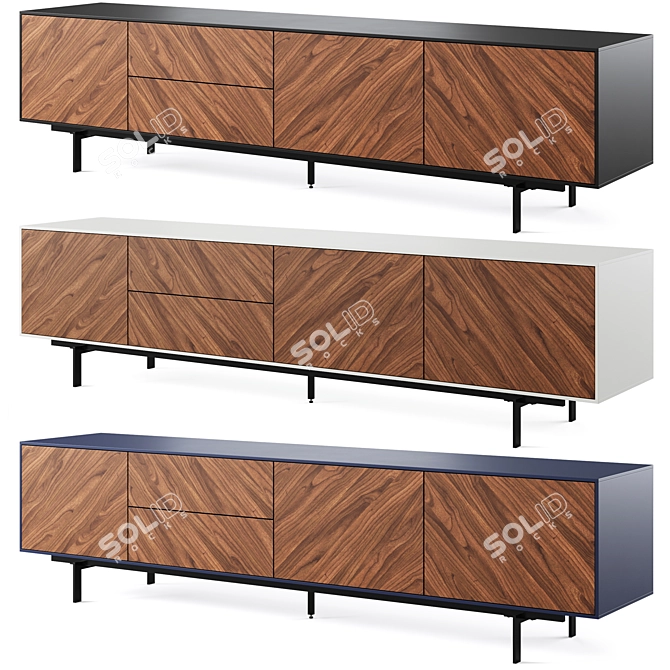 Sleek TV Stand by Mr.Hide 3D model image 1