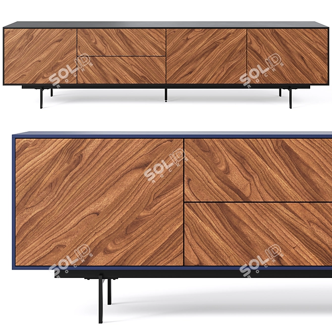 Sleek TV Stand by Mr.Hide 3D model image 2