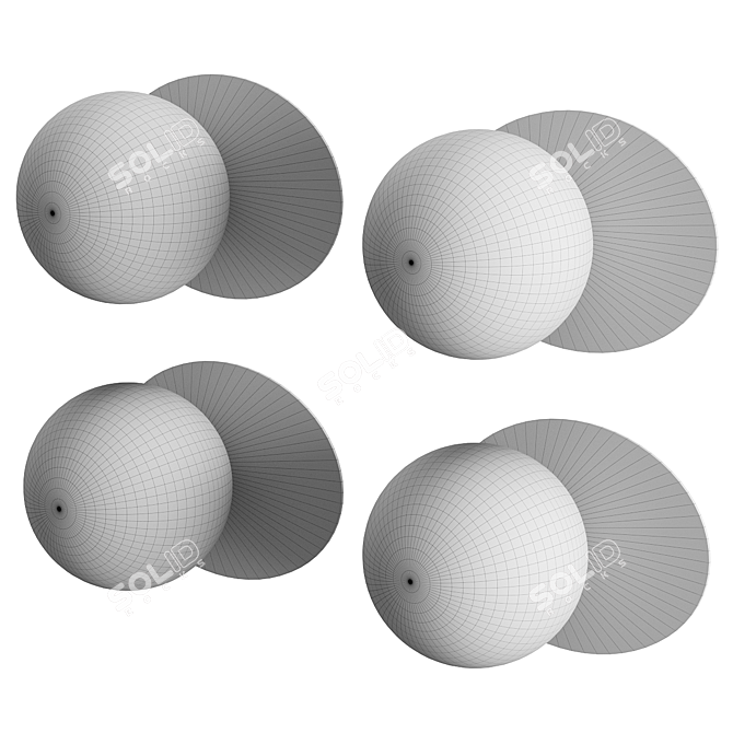 Handcrafted Underlay Glass Ceiling Lamp 3D model image 2