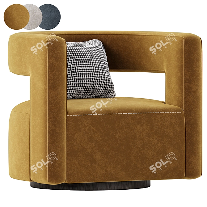 Restoration Hardware Drew Armchair Collection 3D model image 2