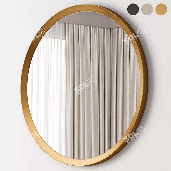 West Elm Metal Round Mirror 3D model image 1