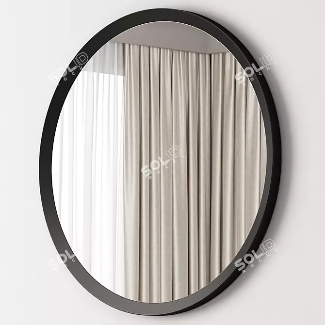 West Elm Metal Round Mirror 3D model image 2