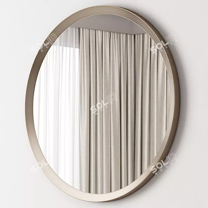 West Elm Metal Round Mirror 3D model image 3