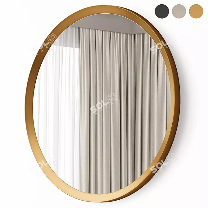 West Elm Metal Round Mirror 3D model image 8