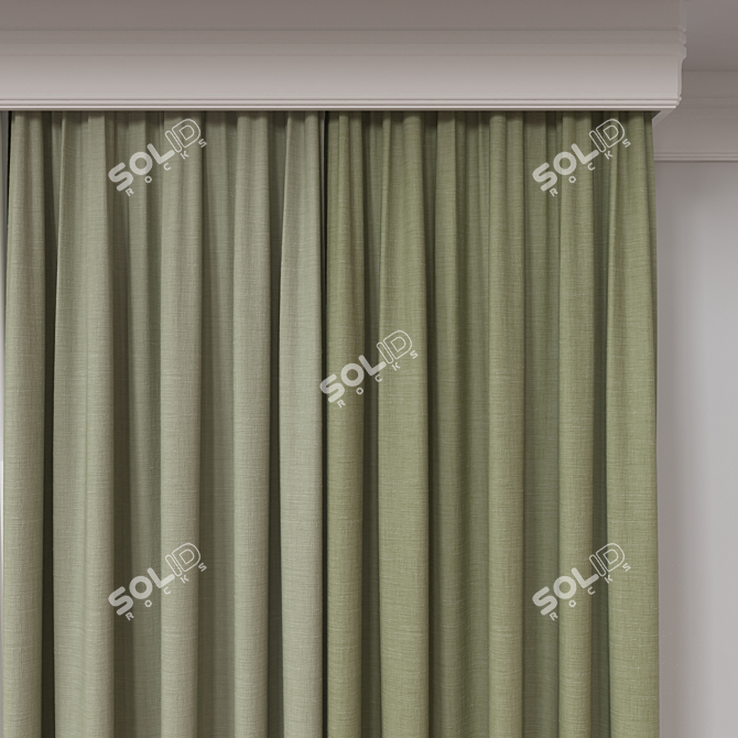 Luxury Window Curtain Set - 3D Model 3D model image 3