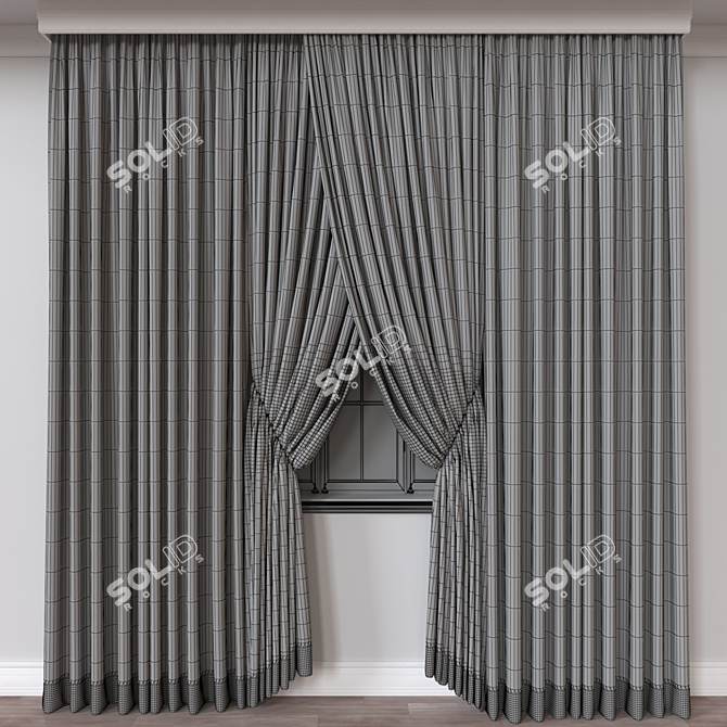 Luxury Window Curtain Set - 3D Model 3D model image 4